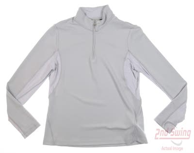 New Womens KJUS Avery 1/4 Zip Pullover Large L Gray MSRP $189