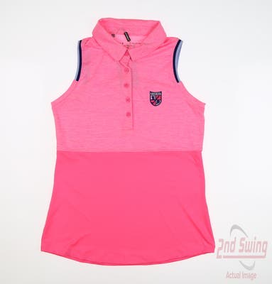 New W/ Logo Womens Under Armour Sleeveless Polo X-Small XS Pink MSRP $69