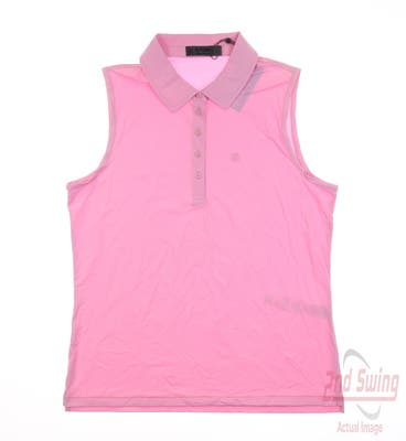 New Womens G-Fore Sleeveless Polo Large L Pink MSRP $110