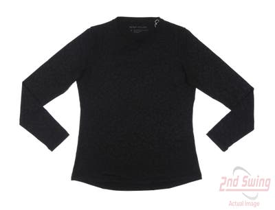 New Womens Peter Millar Long Sleeve Large L Black MSRP $85