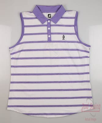 New W/ Logo Womens Footjoy Golf Sleeveless Polo Large L Purple MSRP $80