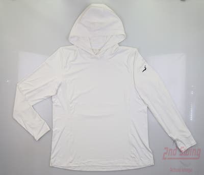 New W/ Logo Womens Peter Millar Golf Sweatshirt Large L White MSRP $130