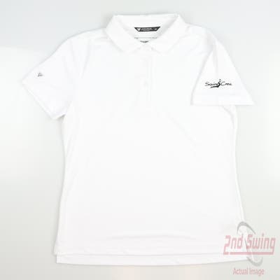 New W/ Logo Womens Level Wear Golf Polo Small S White MSRP $50