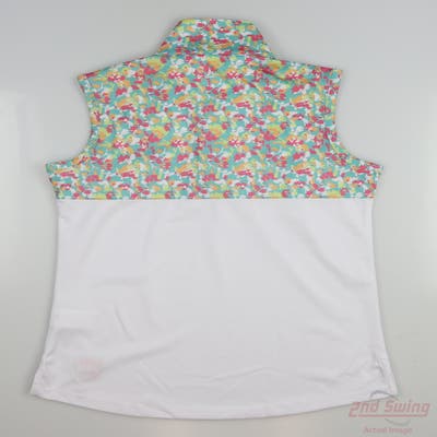 New W/ Logo Womens Bermuda Sands Golf Sleeveless Polo Small S Multi MSRP $80