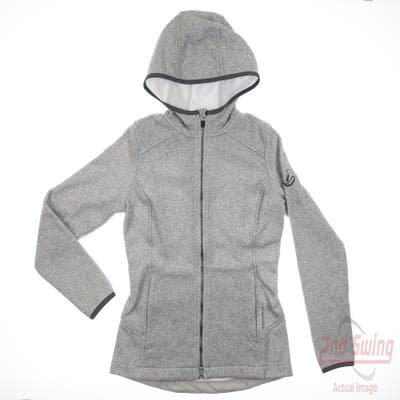 New W/ Logo Womens Zero Restriction Hoodie Jacket X-Small XS Gray MSRP $110