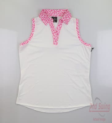 New Womens Belyn Key Sleeveless Polo X-Small XS White MSRP $120