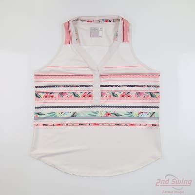 New Womens Lucky In Love Sleeveless Polo Small S Multi MSRP $70