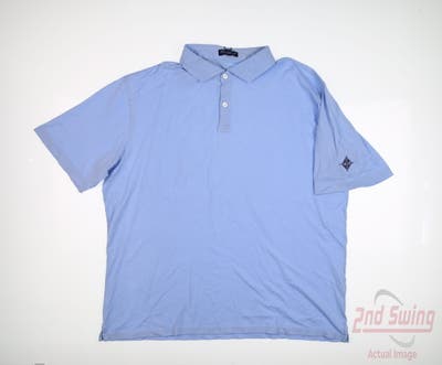 New W/ Logo Mens Peter Millar Polo X-Large XL Blue MSRP $148
