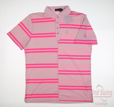 New W/ Logo Mens G-Fore Polo Large L Pink MSRP $124