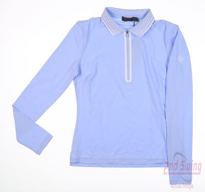 New W/ Logo Womens G-Fore 1/4 Zip Pullover X-Small XS Blue MSRP $124