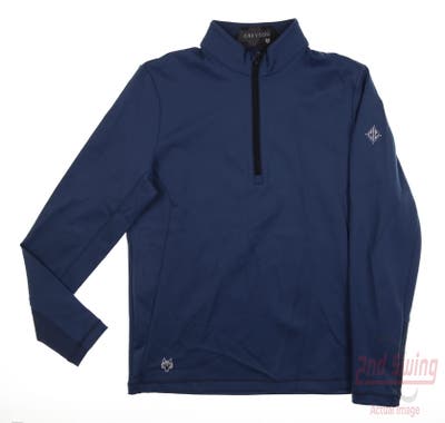 New W/ Logo Mens Greyson 1/4 Zip Pullover Small S Blue MSRP $199