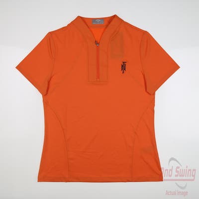 New W/ Logo Womens Callaway Polo Medium M Orange MSRP $50