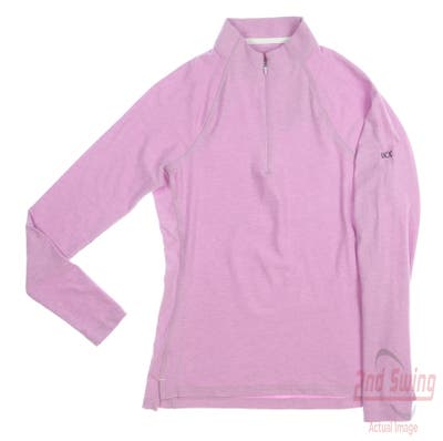 New W/ Logo Womens Peter Millar Golf 1/4 Zip Pullover X-Small XS Pink MSRP $115