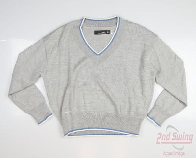 New W/ Logo Womens Ralph Lauren RLX Sweater Medium M Gray MSRP $120