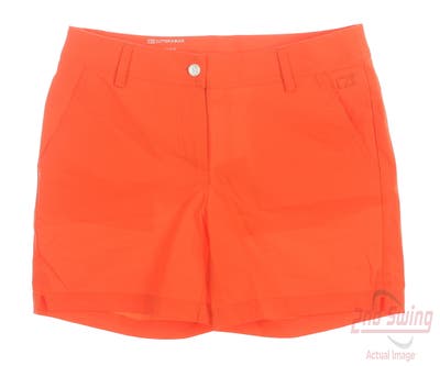 New Womens Cutter & Buck Golf Shorts 4 Orange MSRP $69