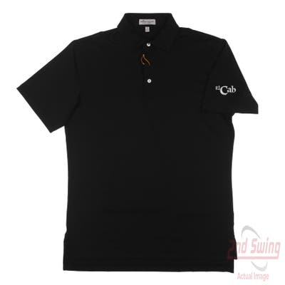 New W/ Logo Mens Peter Millar Polo Small S Black MSRP $89