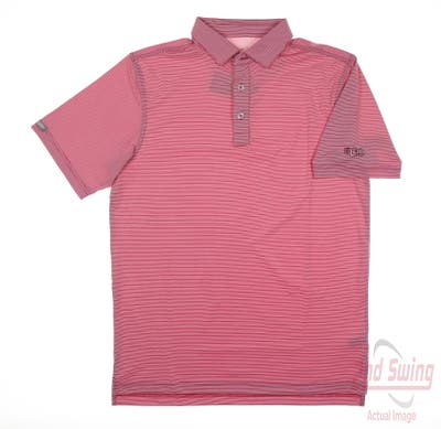 New W/ Logo Mens Straight Down Polo Small S Red MSRP $96