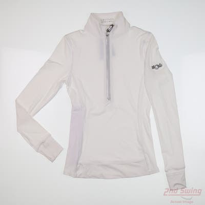New W/ Logo Womens Greyson 1/4 Zip Pullover X-Small XS White MSRP $128