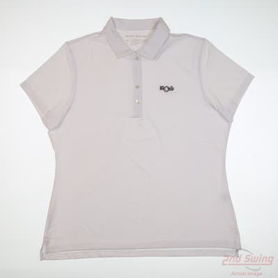 New W/ Logo Womens Peter Millar Polo X-Large XL White MSRP $95