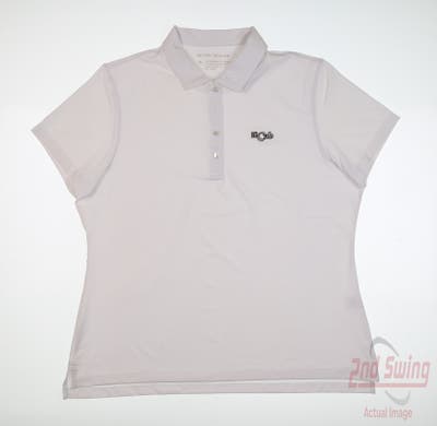 New W/ Logo Womens Peter Millar Polo X-Large XL White MSRP $95
