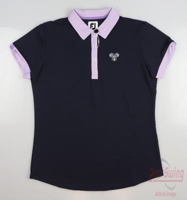 New W/ Logo Womens Footjoy Golf Polo X-Small XS Navy Blue MSRP $75