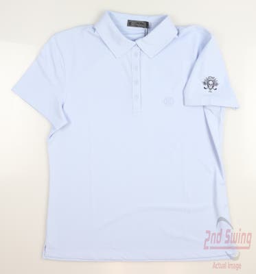 New W/ Logo Womens G-Fore Golf Polo Large L Blue MSRP $120