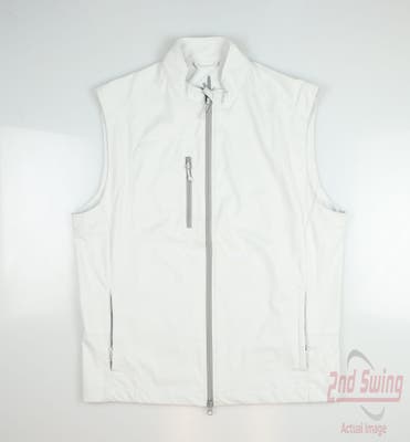 New Mens Johnnie-O Crest Vest Medium M White MSRP $145
