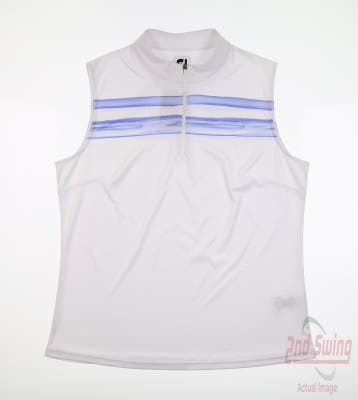 New Womens Footjoy Sleeveless Polo Large L White MSRP $80