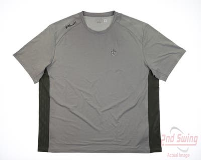 New W/ Logo Mens Ralph Lauren RLX T-Shirt XX-Large XXL Gray MSRP $98