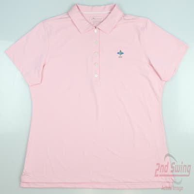 New W/ Logo Womens Peter Millar Polo Large L Pink MSRP $85