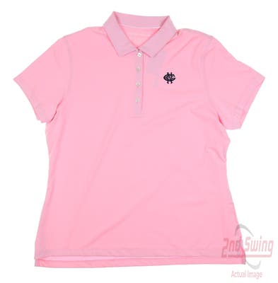 New W/ Logo Womens Peter Millar Polo X-Large XL Pink MSRP $99