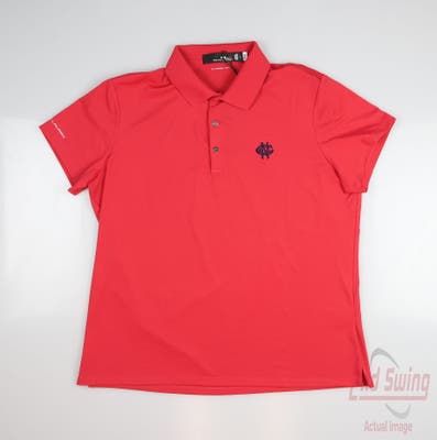 New W/ Logo Womens Ralph Lauren RLX Polo Large L Red MSRP $114