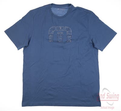 New Mens Travis Mathew Splatter Print Icon T-Shirt XX-Large XXL Blue MSRP $40