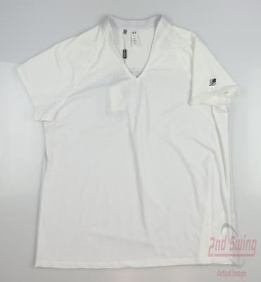 New W/ Logo Womens Under Armour Golf Polo Large L White MSRP $45