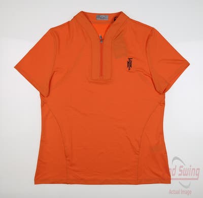 New W/ Logo Womens Callaway Polo Small S Orange MSRP $50