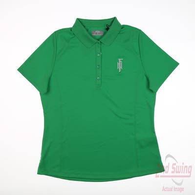 New W/ Logo Womens Callaway Polo Large L Green MSRP $50