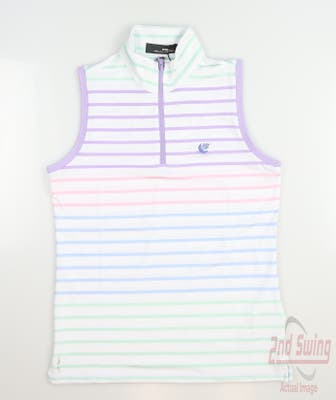 New W/ Logo Womens Ralph Lauren RLX Golf Sleeveless Polo Small S Multi MSRP $99