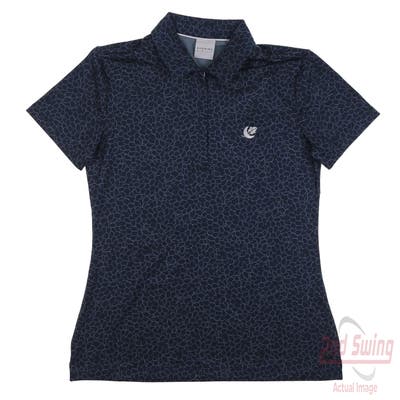 New W/ Logo Womens Dunning Golf Polo X-Small XS Navy Blue MSRP $95