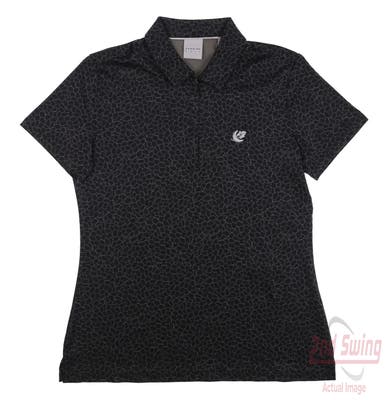 New W/ Logo Womens Dunning Golf Polo Small S Black MSRP $95