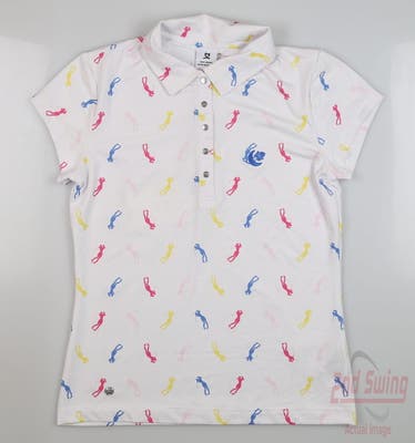 New W/ Logo Womens Daily Sports Golf Polo Small S Multi MSRP $86