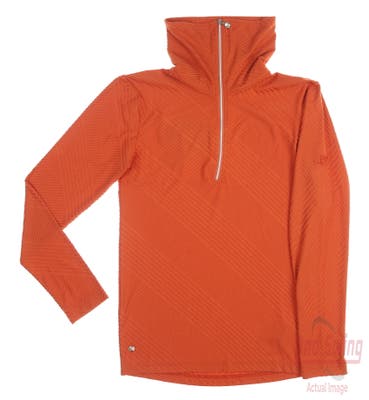 New W/ Logo Womens Daily Sports Golf 1/4 Zip Pullover X-Small XS Orange MSRP $138