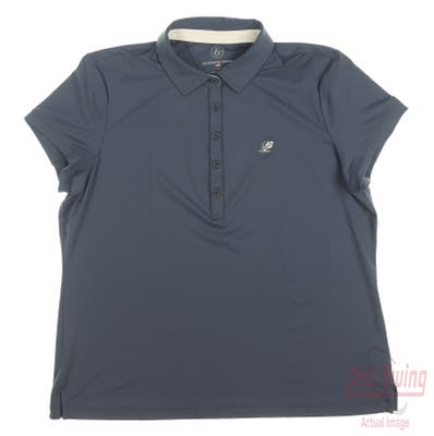 New W/ Logo Womens Fairway & Greene Claire Polo X-Large XL Blue MSRP $108