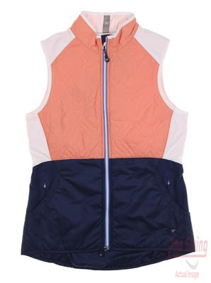New W/ Logo Womens Peter Millar Golf Vest X-Small XS Multi MSRP $155