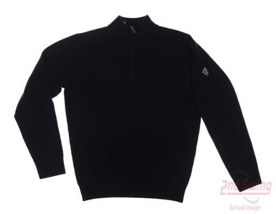 New W/ Logo Mens Peter Millar Sweater Small S Navy Blue MSRP $259
