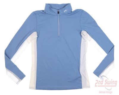 New Womens KJUS Sunshine 1/4 Zip Pullover Small S Blue MSRP $175