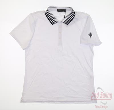 New W/ Logo Womens G-Fore Polo Large L White MSRP $124