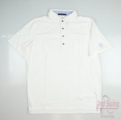 New W/ Logo Mens Greyson Polo Large L White MSRP $105