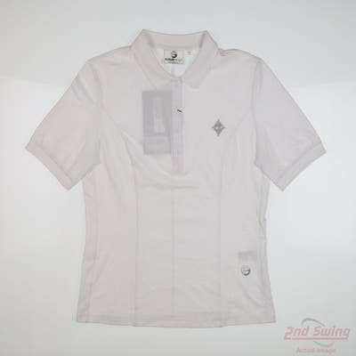 New W/ Logo Womens Foray Golf Polo X-Small XS White MSRP $99