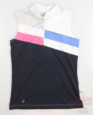 New Womens Daily Sports Golf Sleeveless Polo X-Small XS Multi MSRP $88