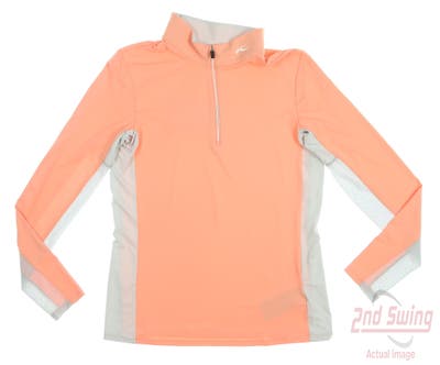 New Womens KJUS Sunshine Sport 1/4 Zip Pullover Medium M Orange MSRP $149
